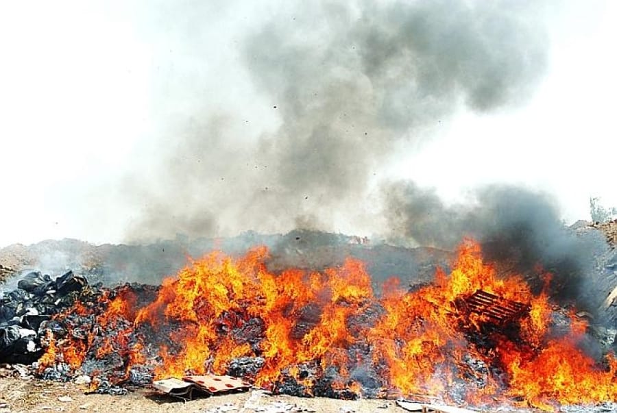 Burn pit in Balad