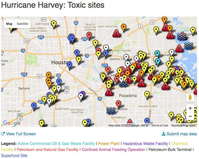Sierra Club map of toxic sites in Houston